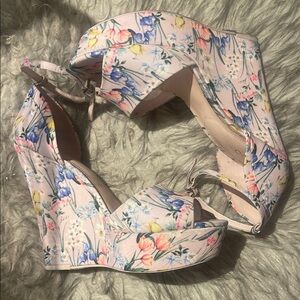Aldo Floral Platform Wedge Sandals